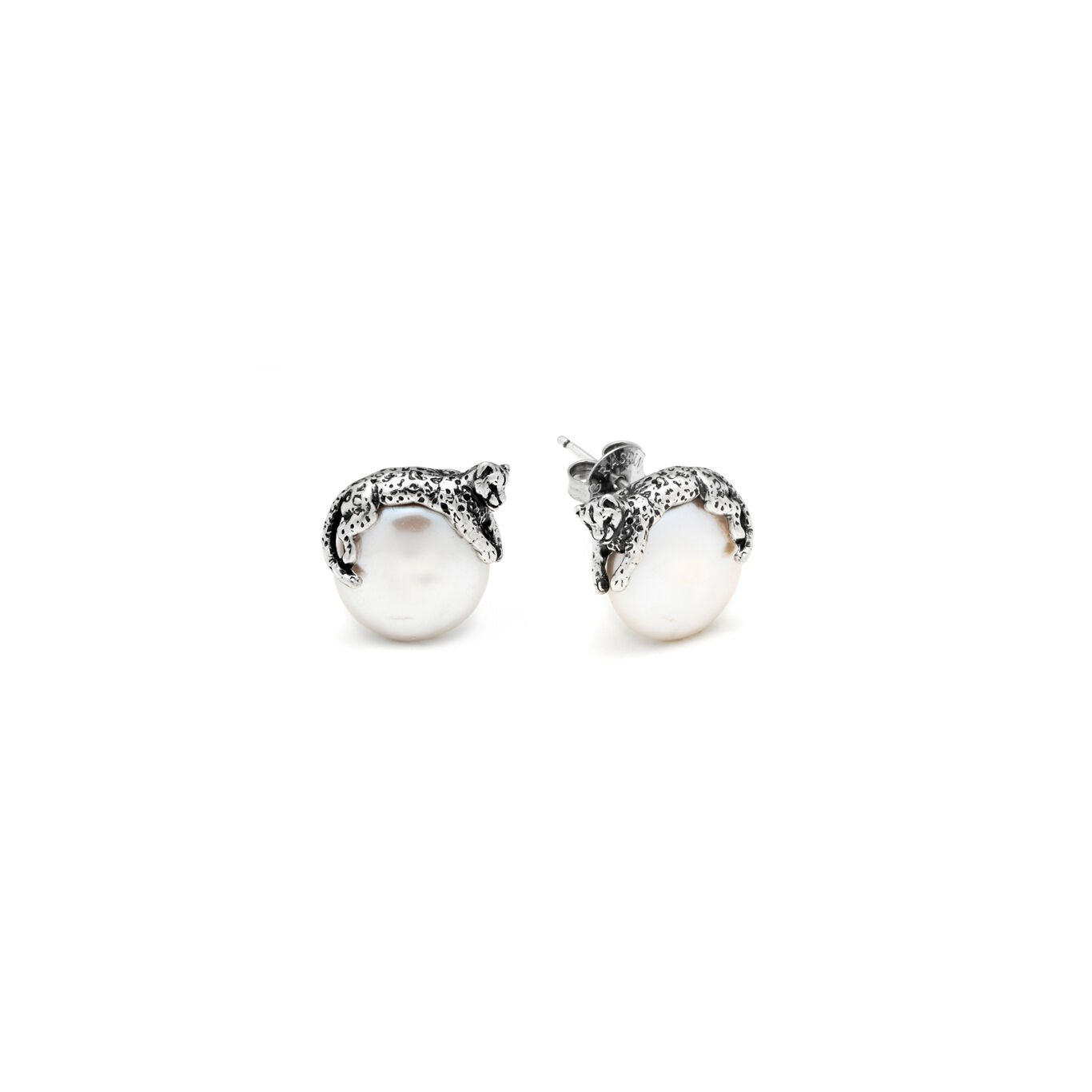 Orecchini Tahiti Leopardo in argento e perle