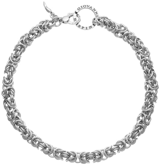 Collana Bizantina Grande Giovanni Raspini in argento 925 a maglia bizantina