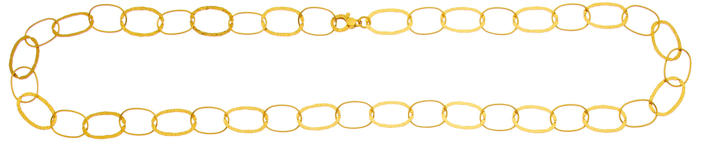 COLLANA MAGLIA OVALE ALTERNATA DORATA cm 92