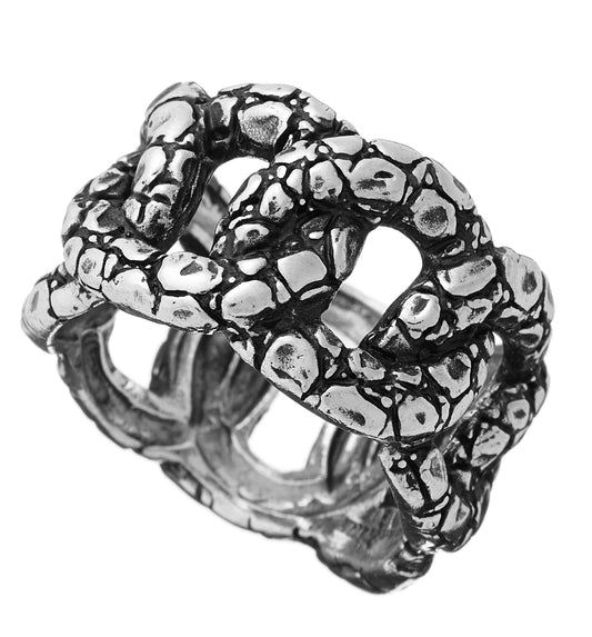 Anello Fascia Croco Giovanni Raspini in argento 925 — misura 16