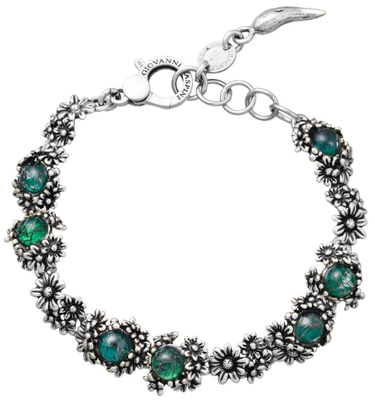Bracciale Margherite Garden Giovanni Raspini in argento e agata — 19 cm