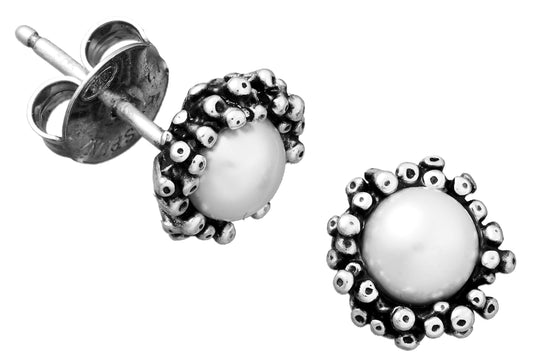 Orecchini Anemone piccoli Giovanni Raspini in argento e perla