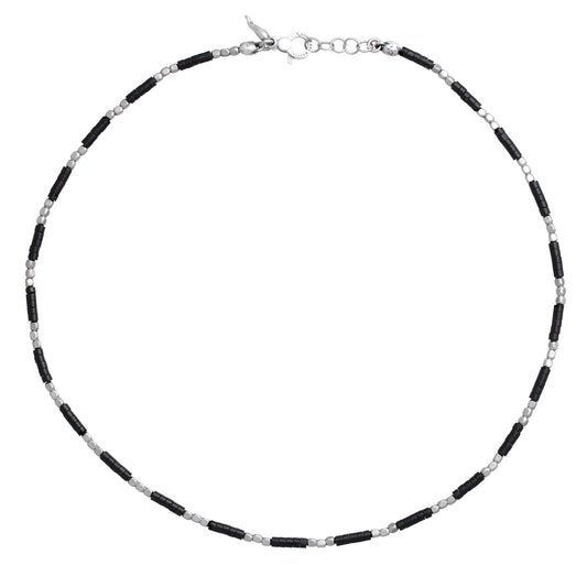 Collana Onice e Dadini Giovanni Raspini in argento 925 e onice — 50 cm