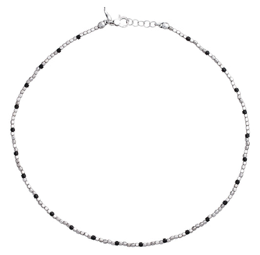 Collana Dadini e Onice Giovanni Raspini in argento 925 e onice — 50 cm