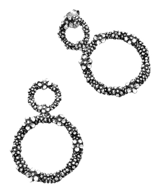 Orecchini Millefiori doppio cerchio Giovanni Raspini in argento 925