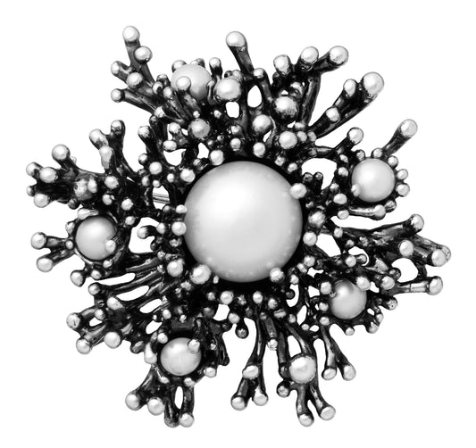 Spilla Anemone Giovanni Raspini in argento 925 e perle naturali