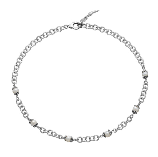 Collana Mini Drops Giovanni Raspini in argento 925 e perle — 46 cm