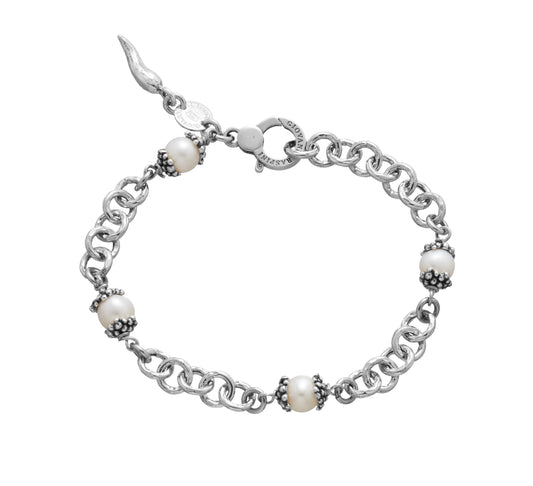 Bracciale Mini Drops Giovanni Raspini in argento 925 e perle — 20,5 cm