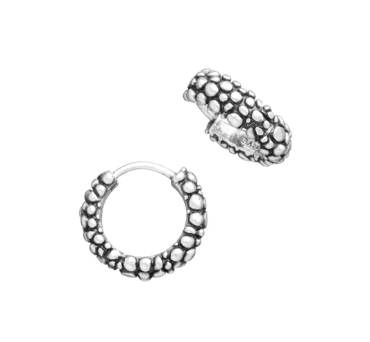 Orecchini Huggie Perlage Giovanni Raspini in argento 925 brunito