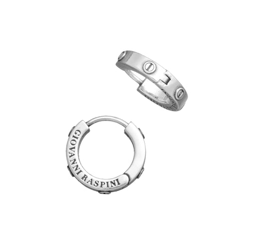 Orecchini Huggie viti Giovanni Raspini in argento 925 brunito