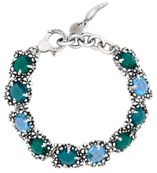 Bracciale Blue Ivy Giovanni Raspini in argento 925 e cristalli — 21 cm