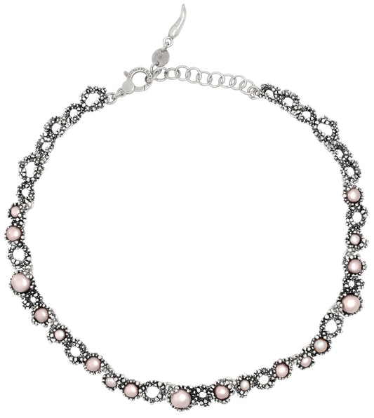Collana Blossom Piccola Giovanni Raspini in argento 925 e perle rosa — 45 cm