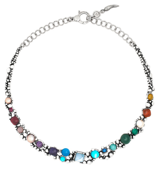 Collana Cocktail Giovanni Raspini in argento 925, pietre e perle — 42 cm