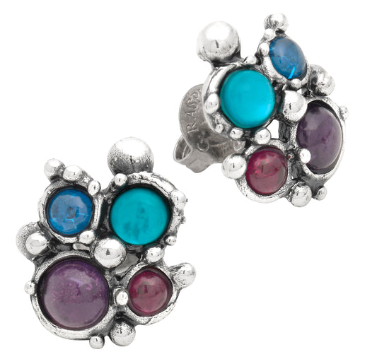 Orecchini Cocktail Giovanni Raspini in argento 925 e gemme cabochon