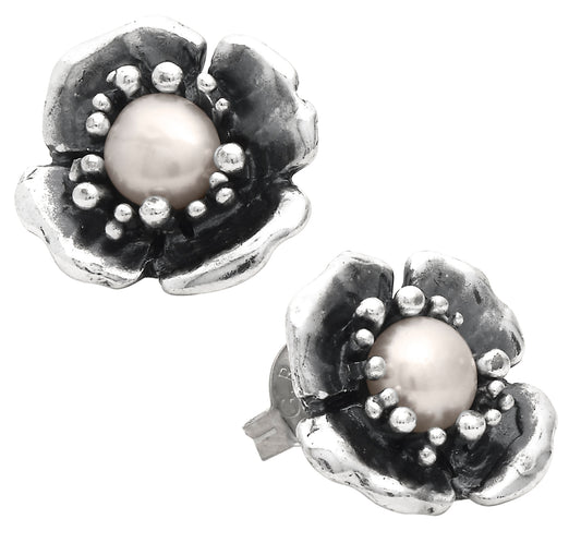 Orecchini Magnolia piccoli Raspini in argento e perla - Giovanni Raspini