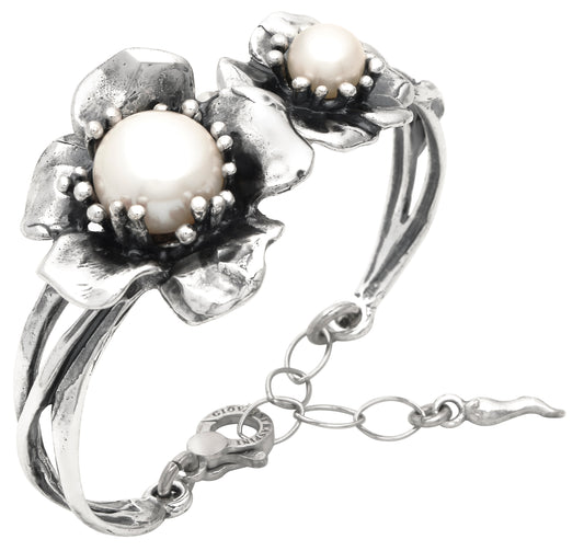 Bracciale Magnolia Raspini in argento 925 e perle naturali — 19 cm - Giovanni Raspini