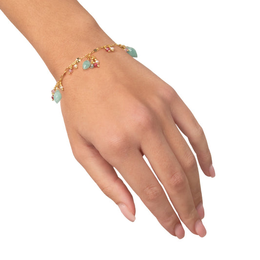 Bracciale Saphira NIVY ammagliato con amazzonite e pietre dure