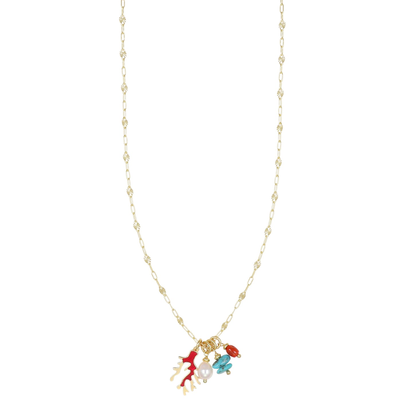 Collana Summer NIVY con ramo di corallo, turchese e perle
