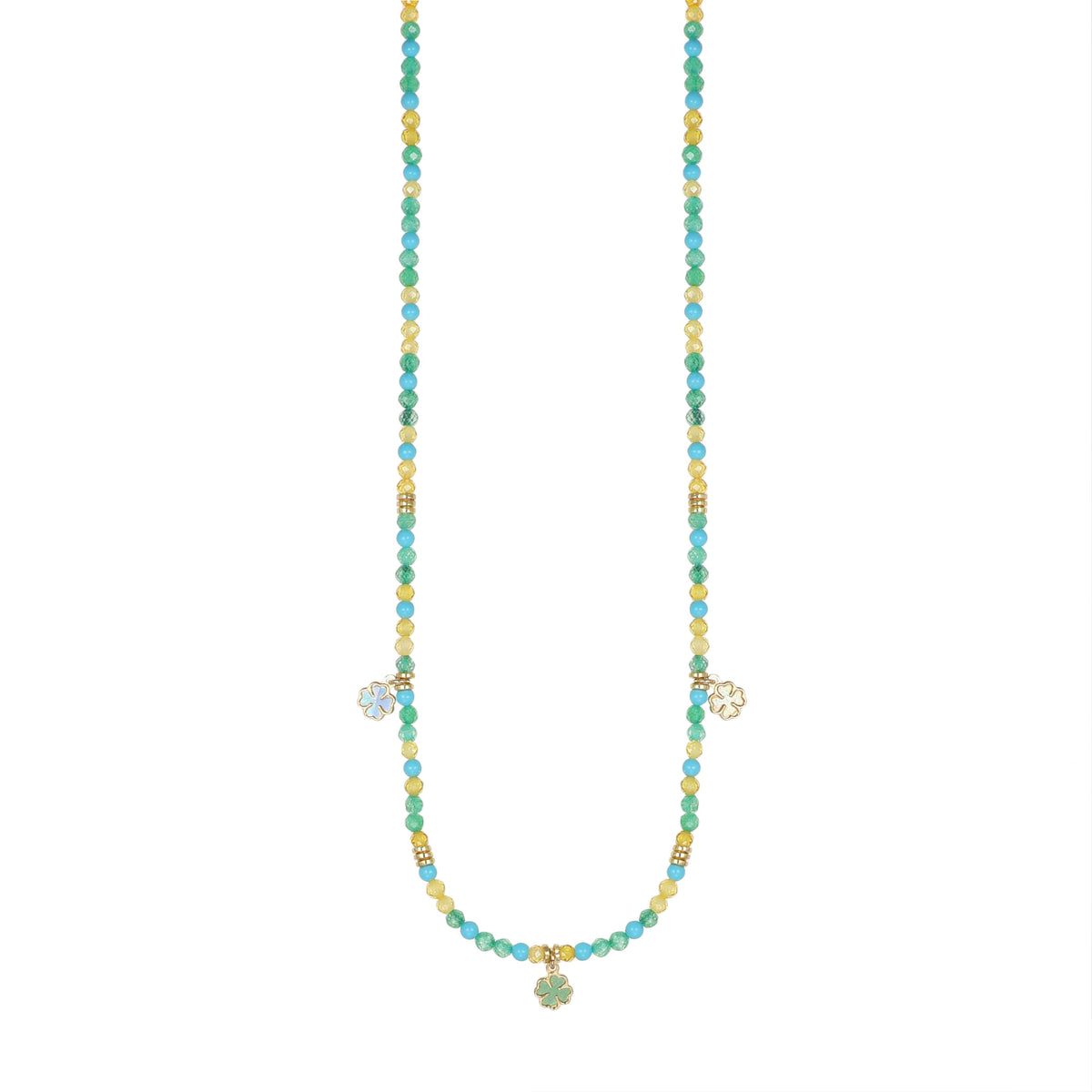 Collana Summer NIVY con tre quadrifogli in madreperla