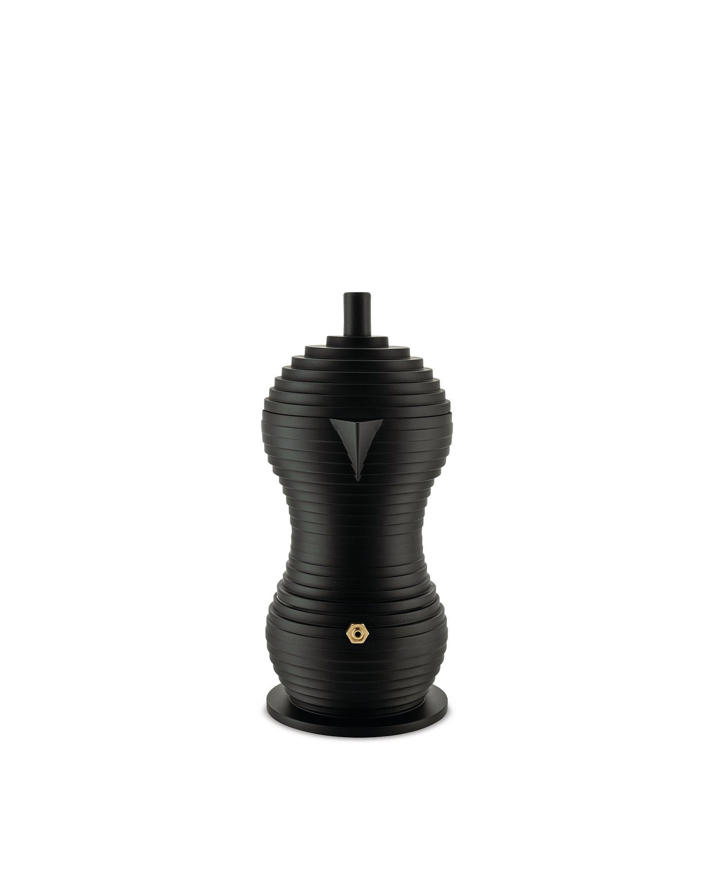 Caffettiera espresso Pulcina Alessi nera, dettaglio del becco