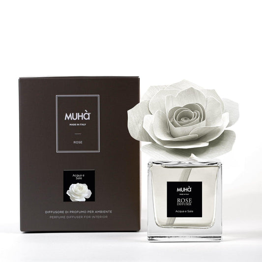 Diffusore Rosa Muhà Acqua e Sale, dettaglio della rosa in legno