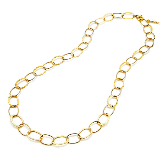 Collana maglia ovale alternata dorata Giovanni Raspini — 92 cm