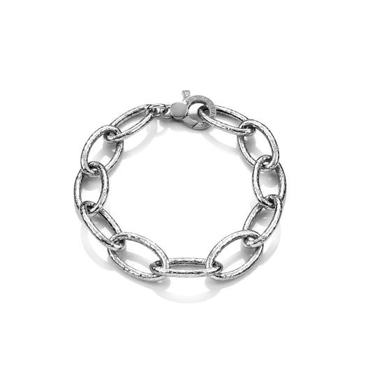 Bracciale Martellato Ovale Giovanni Raspini in argento 925 — 23 cm