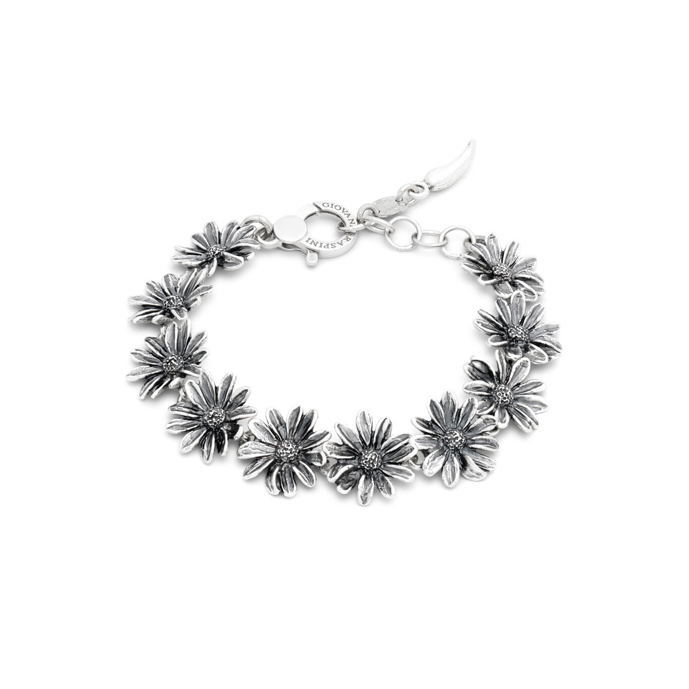 Bracciale Margherite Grandi Giovanni Raspini argento brunito — 19 cm