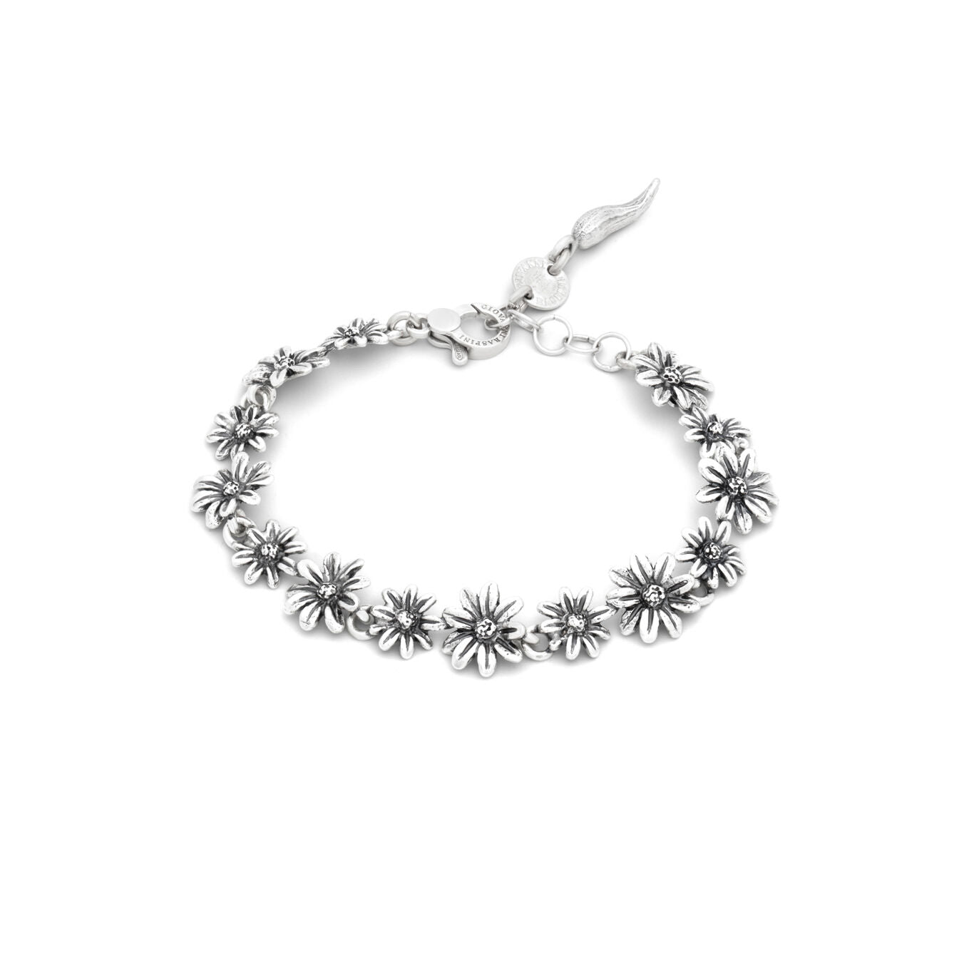 Bracciale Mini Margherite Giovanni Raspini argento brunito — 19 cm