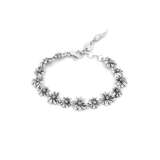 Bracciale Mini Margherite Giovanni Raspini argento brunito — 19 cm