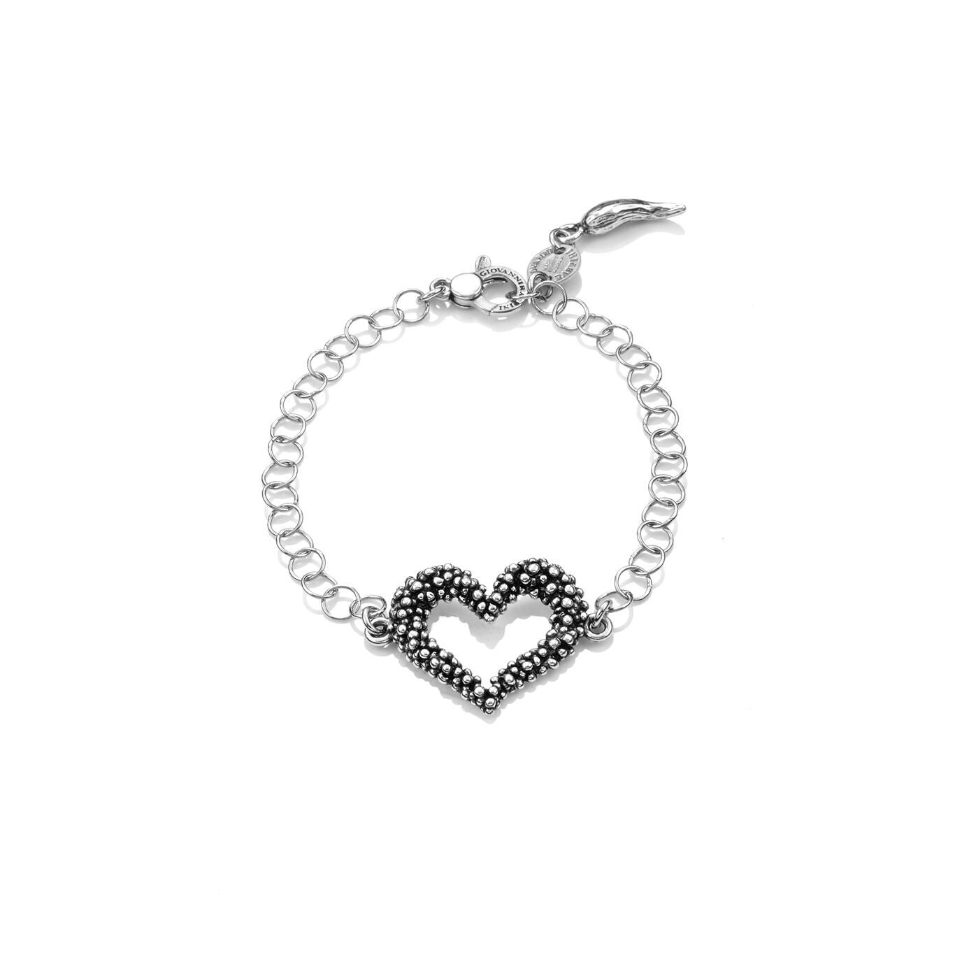 Bracciale Cuore Perlage Giovanni Raspini in argento 925 — 19 cm
