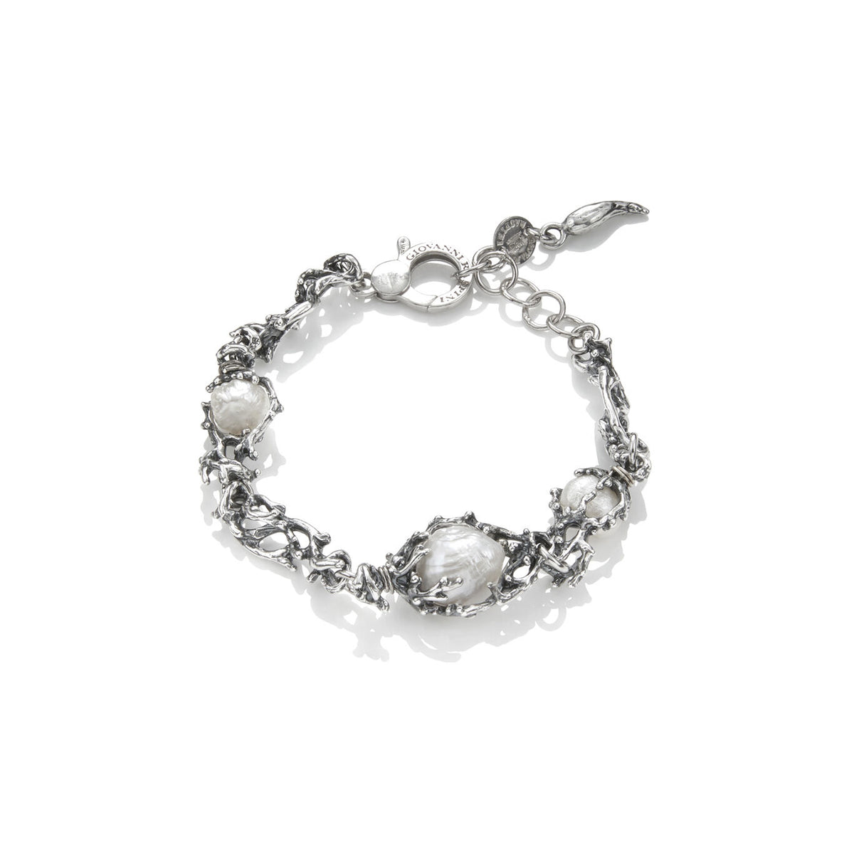 Bracciale Mari del Sud Giovanni Raspini in argento e perle — 21 cm