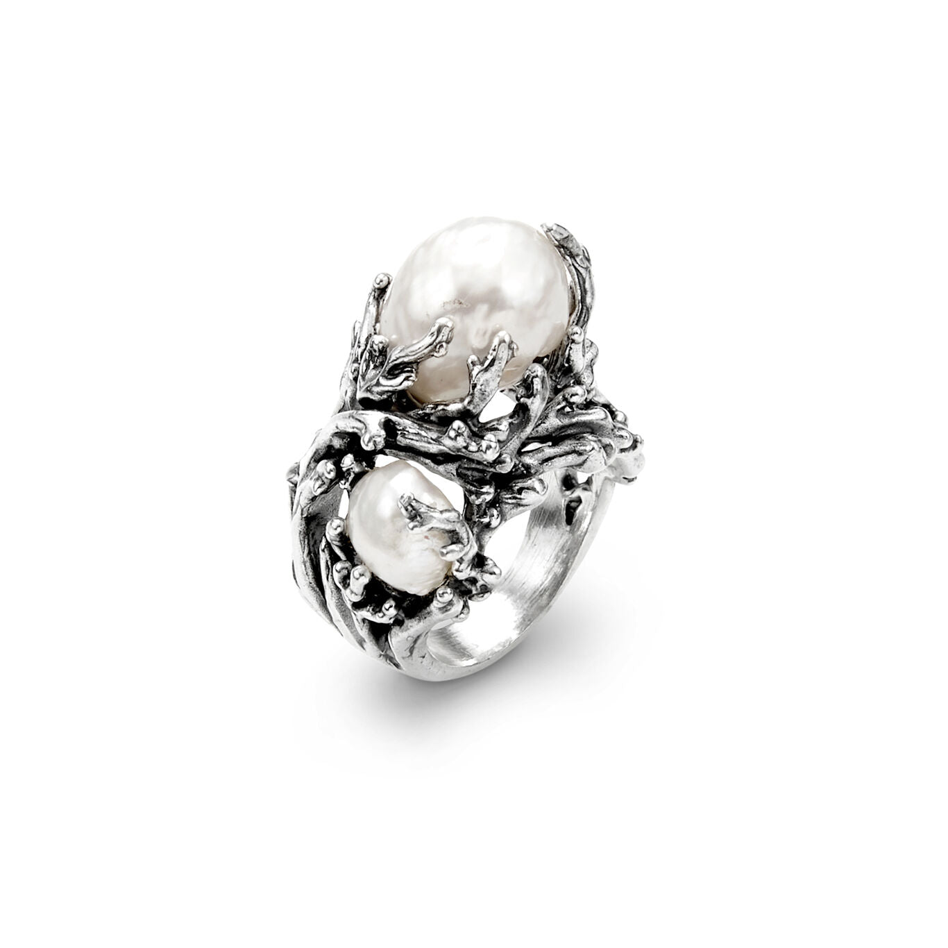 Anello Mari del Sud Giovanni Raspini in argento 925 e perle — misura 16