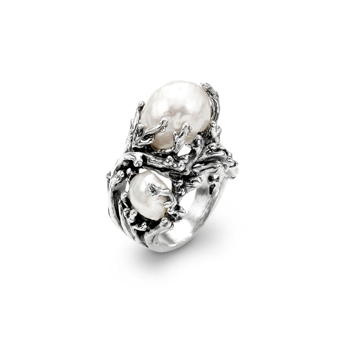 Anello Mari del Sud Giovanni Raspini in argento 925 e perle — misura 16
