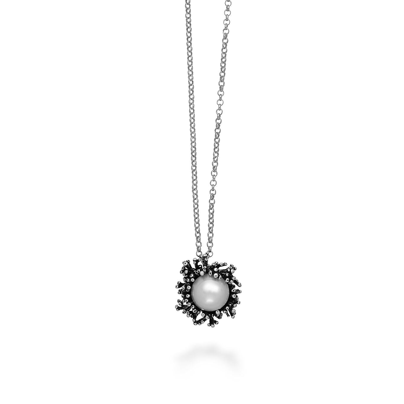 Pendente Anemone Giovanni Raspini in argento 925 e perla naturale — 45 cm
