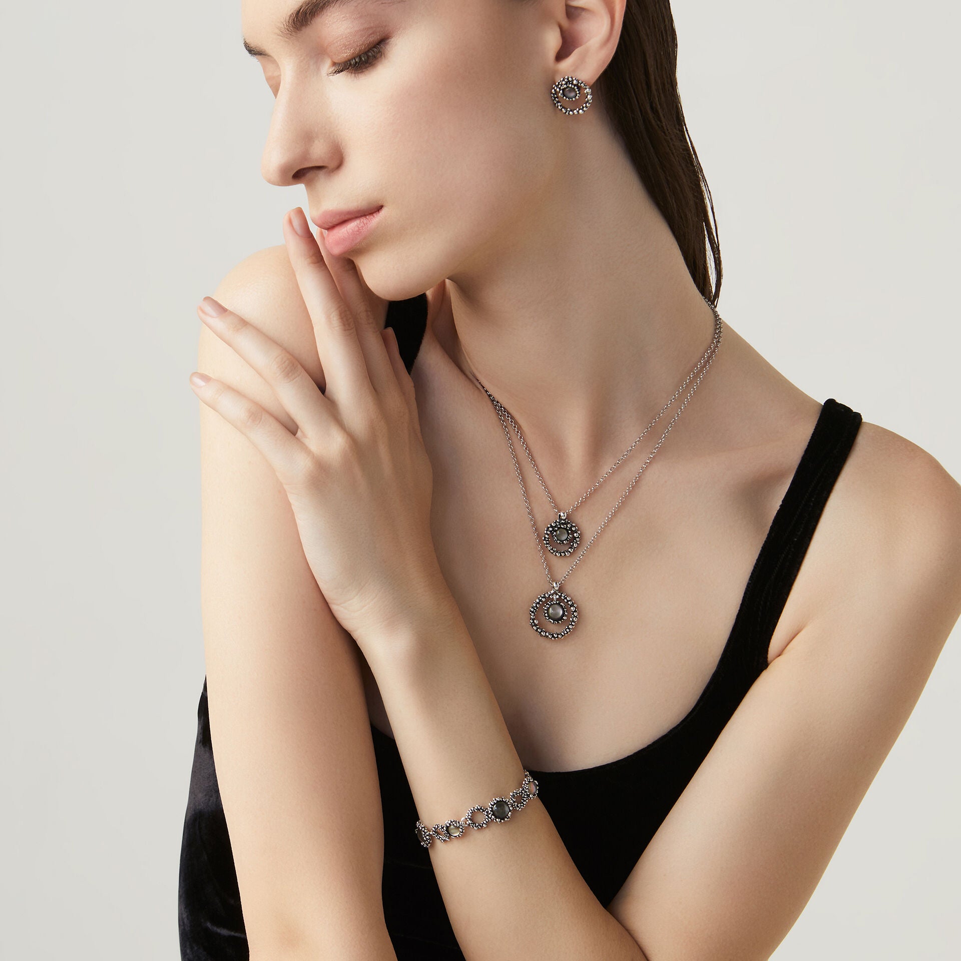 Collana Maui Double Giovanni Raspini in argento e madreperla — 42 cm