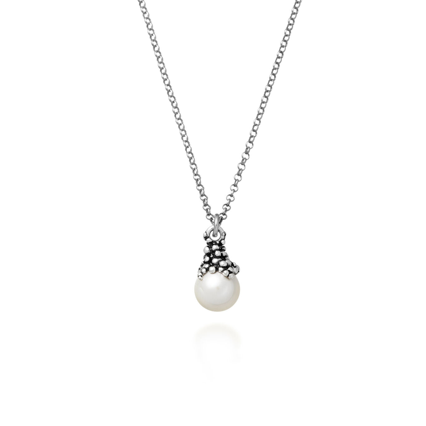 Pendente Drops Giovanni Raspini in argento 925 e perla naturale — 45 cm