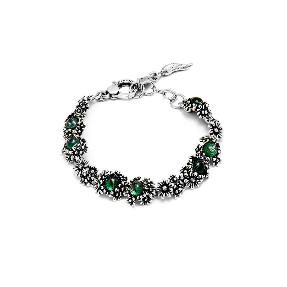 Bracciale Margherite Garden Giovanni Raspini in argento e agata — 19 cm