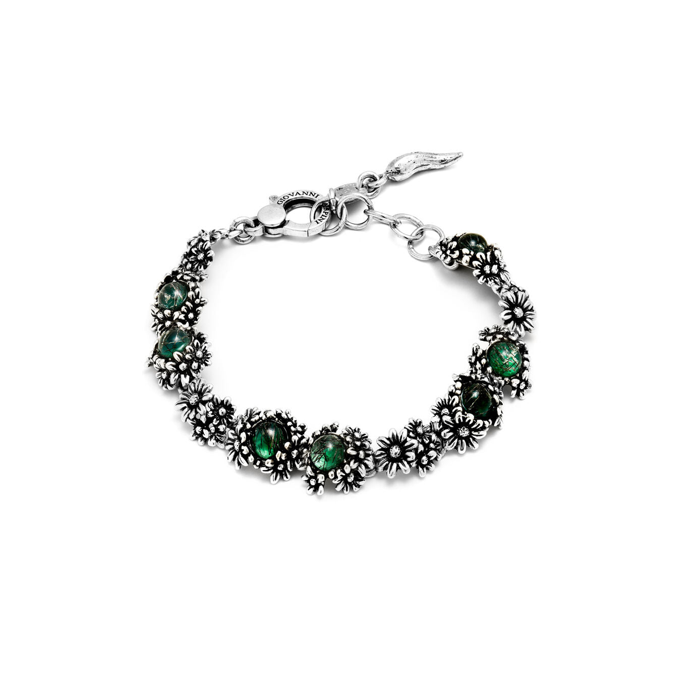 Bracciale Margherite Garden Giovanni Raspini in argento e agata — 19 cm