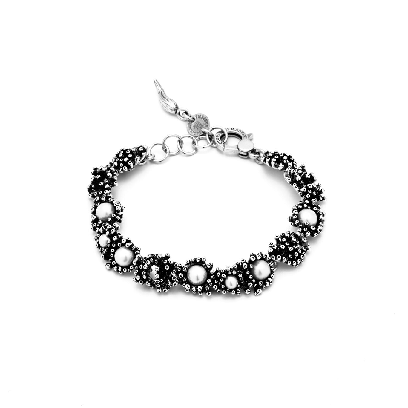Bracciale Anemone Piccolo Giovanni Raspini in argento e perle — 19 cm