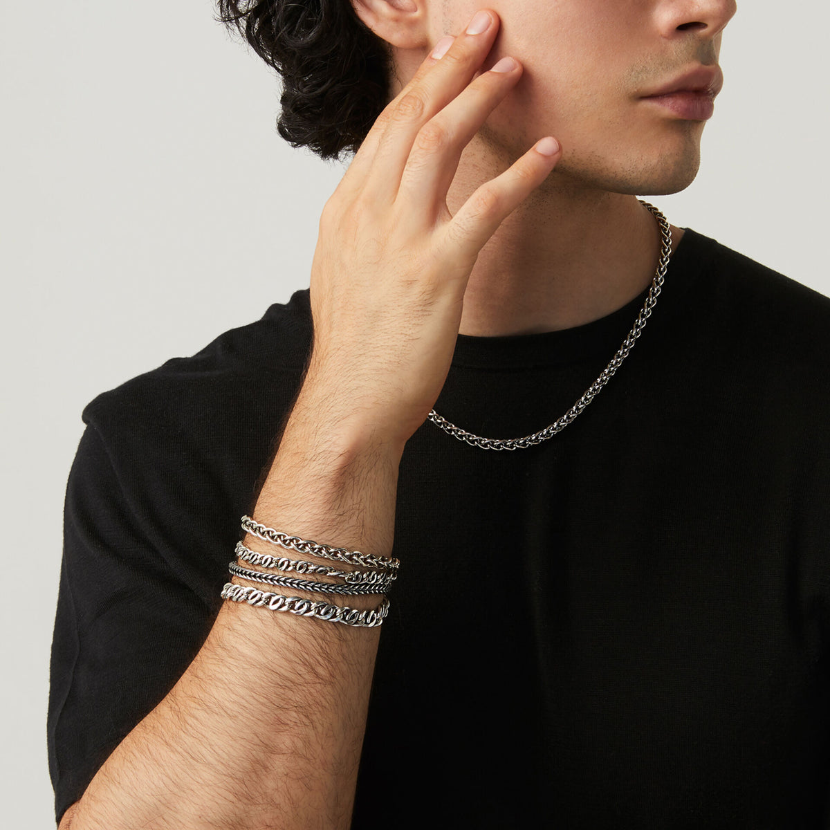 Bracciale Treccia Quadra Giovanni Raspini in argento 925 — 21 cm