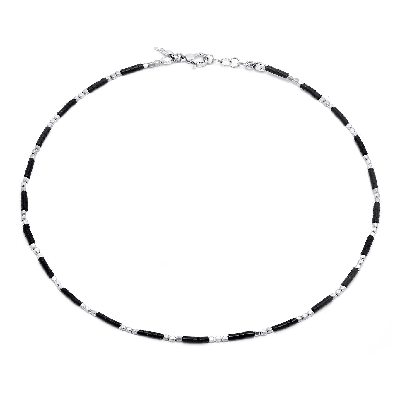 Collana Onice e Dadini Giovanni Raspini in argento 925 e onice — 50 cm