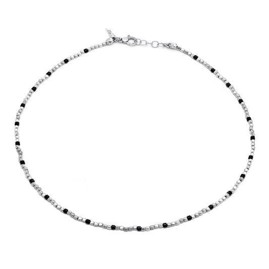 Collana Dadini e Onice Giovanni Raspini in argento 925 e onice — 50 cm