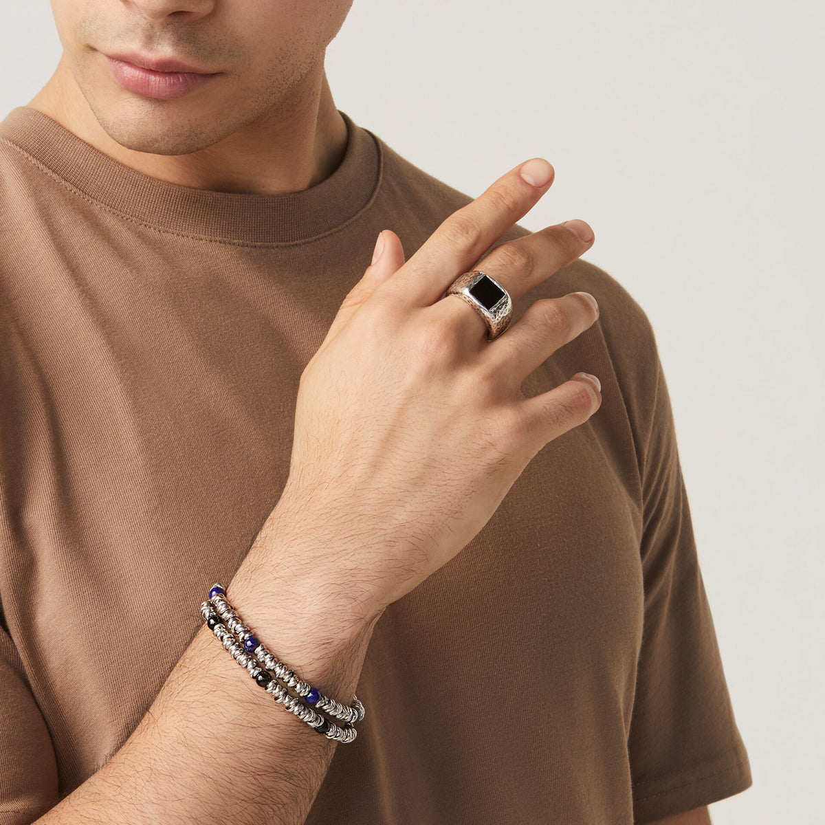 Bracciale Nodini e Onice Giovanni Raspini in argento 925 — 22 cm