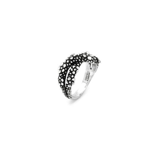 Anello Millefiori Giovanni Raspini in argento brunito — misura 16