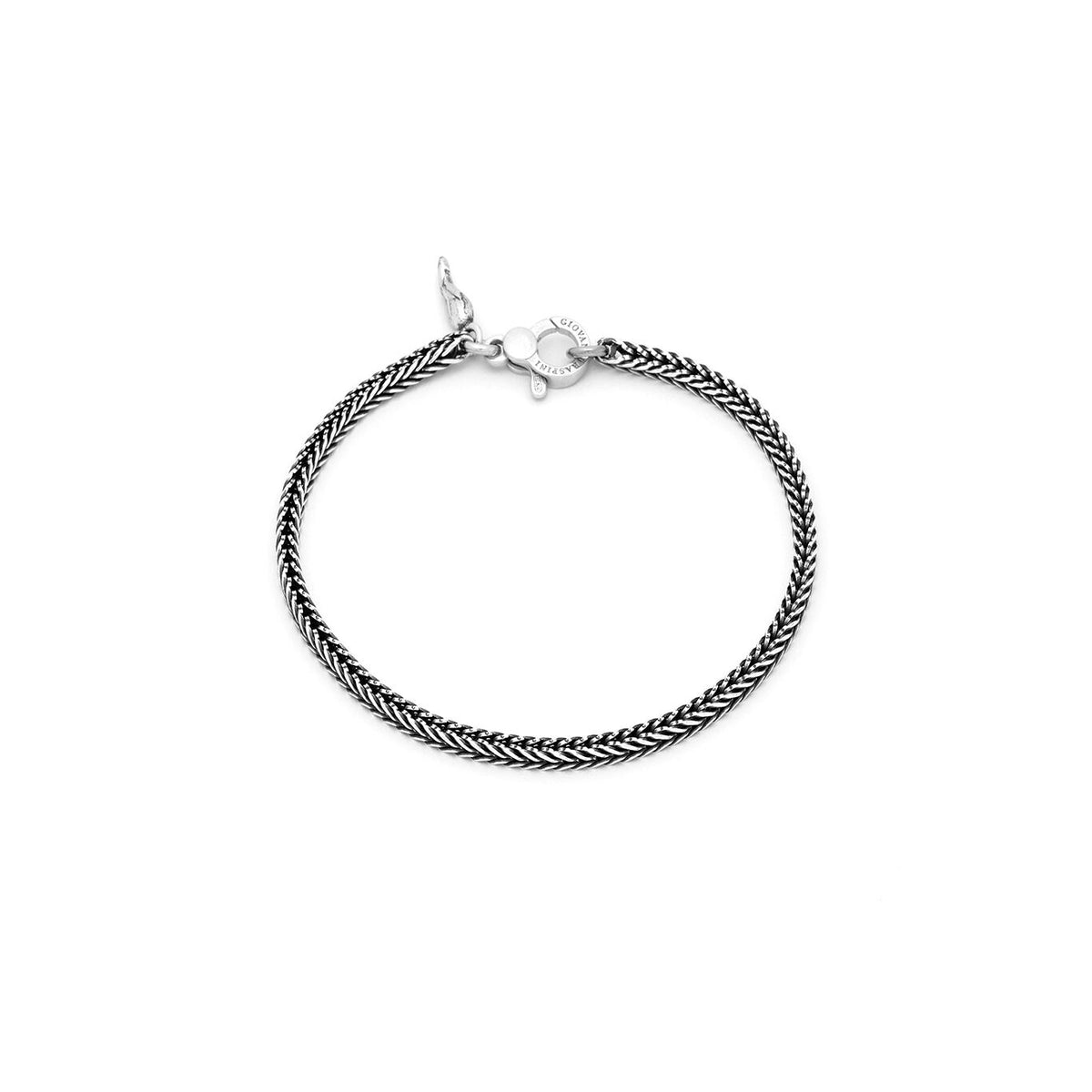 Bracciale Treccia Quadra Piccola Giovanni Raspini in argento 925 — 21 cm