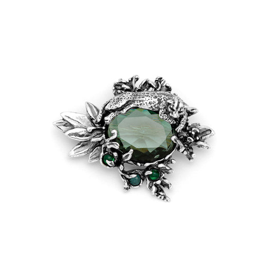 Spilla Amazzonia Giovanni Raspini in argento 925 e pietre verdi