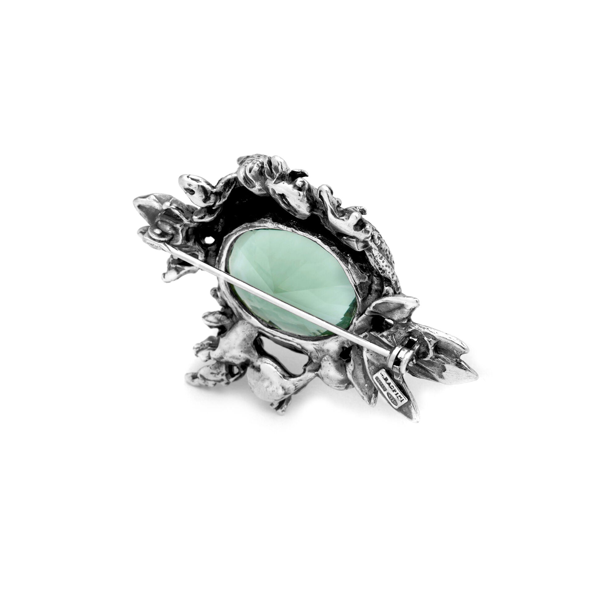 Spilla Amazzonia Giovanni Raspini in argento 925 e pietre verdi