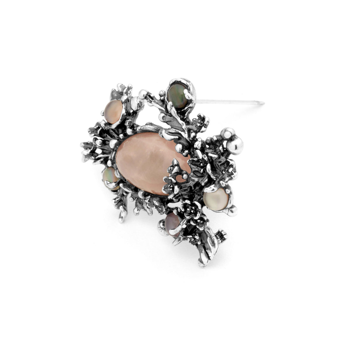 Spilla Cherry Blossom Giovanni Raspini in argento 925 e quarzo rosa