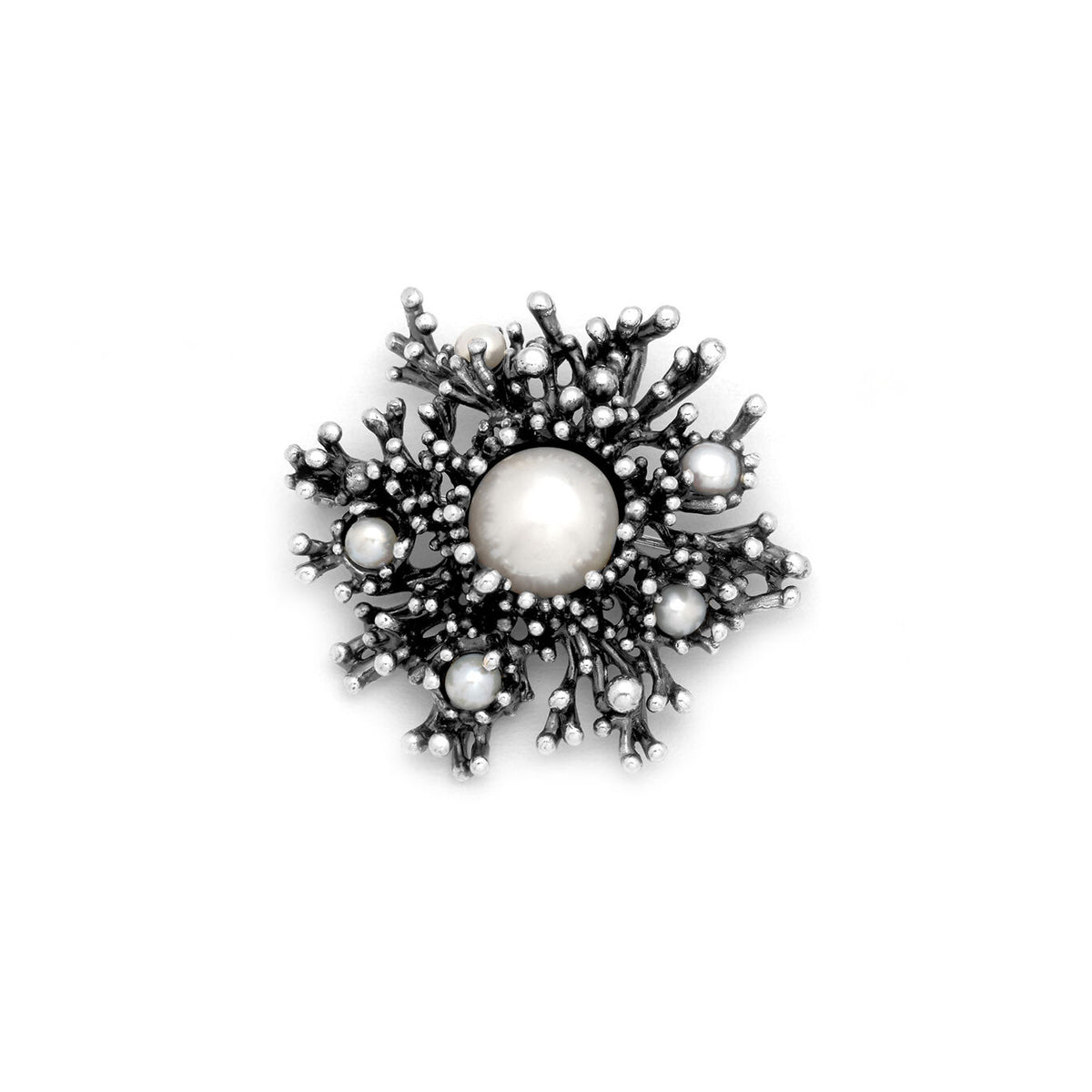 Spilla Anemone Giovanni Raspini in argento 925 e perle naturali